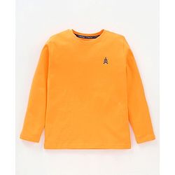 Pine Kids Full Sleeves Biowashed T-shirt Pack of 2 - Green Orange