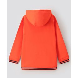 Pine Kids Full Sleeves Bio Wash Hooded Sweatshirt - Orange