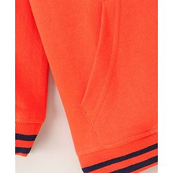 Pine Kids Full Sleeves Bio Wash Hooded Sweatshirt - Orange