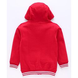 Pine Kids Full Sleeves Bio Wash Hooded Sweat Jacket - Red