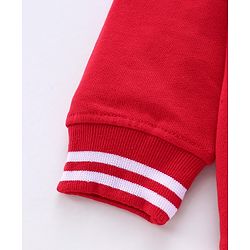 Pine Kids Full Sleeves Bio Wash Hooded Sweat Jacket - Red
