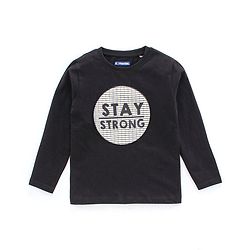 Pine Kids Full Sleeves Bio Wash Tee - Black