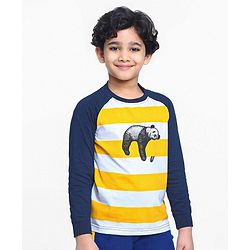 Pine Kids Full Sleeves Bio Wash Tee - Blue Yellow