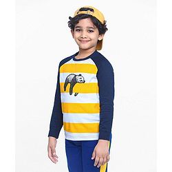 Pine Kids Full Sleeves Bio Wash Tee - Blue Yellow