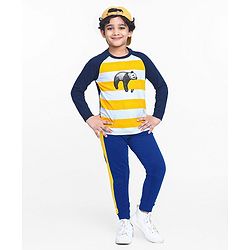 Pine Kids Full Sleeves Bio Wash Tee - Blue Yellow