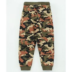 Pine Kids Full Length Bio Washed Track Pant Camouflage Print - Green