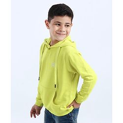 Pine Kids Full Sleeves Hooded Sweatshirt - Lime Green