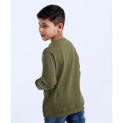 Pine Kids Full Sleeves Sweatshirt Text Print - Green