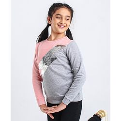 Pine Kids Biowashed Full Sleeves Sweatshirts - Pink
