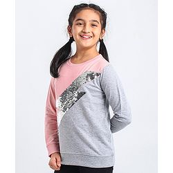Pine Kids Biowashed Full Sleeves Sweatshirts - Pink