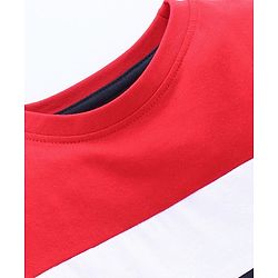 Pine Kids Full Sleeves Bio Wash Tee Mountain Print - Red