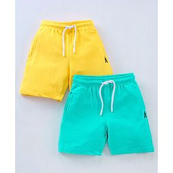 Pine Kids Biowash Shorts With Drawstring - Yellow Green