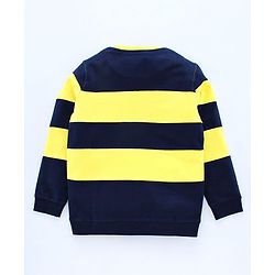 Pine Kids Full Sleeves Biowashed Striped Sweatshirt - Navy