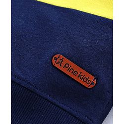 Pine Kids Full Sleeves Biowashed Striped Sweatshirt - Navy