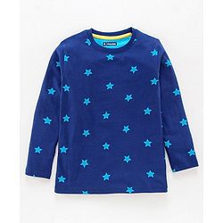 Pine Kids Full Sleeves Biowash Printed Night Suit - Blue
