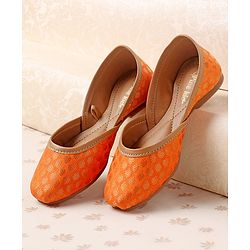 Pine Kids Ethnic Wear Mojaris - Orange
