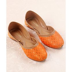 Pine Kids Ethnic Wear Mojaris - Orange