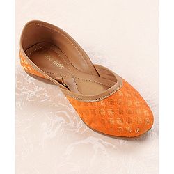 Pine Kids Ethnic Wear Mojaris - Orange