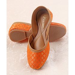 Pine Kids Ethnic Wear Mojaris - Orange