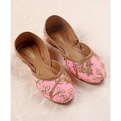 Pine Kids Ethnic Wear Mojaris - Pink