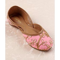 Pine Kids Ethnic Wear Mojaris - Pink