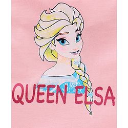 Pine Kids Half Sleeves Bio Washed T-Shirt & Capri Set Elsa Graphic - Pink