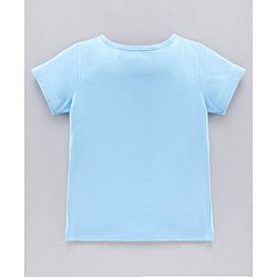 Pine Kids Half Sleeves T-Shirt & Capri Cartoon Graphic - Blue & Yellow