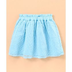 Pine Kids Half Sleeves Top & Skirt Set Text Print - Blue