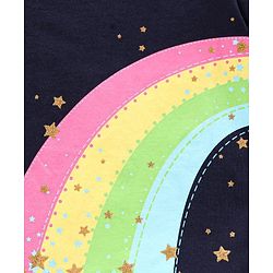 Pine Kids Half Sleeves Tee and Skeggings Set Rainbow Print - Blue