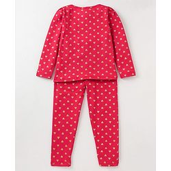 Pine Kids Biowashed Full Sleeves Top & Pyjama Pants Set Dreamer Print - Red