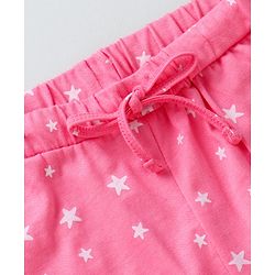 Pine Kids Biowashed Full Sleeves Top and Pyjama Pants Set Star Print - Pink