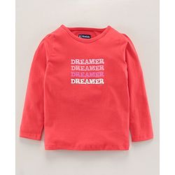 Pine Kids Biowashed Full Sleeves Top & Pyjama Pants Set Text Print - Multicolour