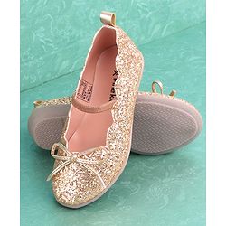 Pine Kids Party Wear Belly Shoes - Golden