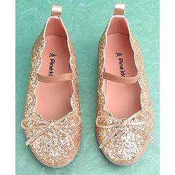 Pine Kids Party Wear Belly Shoes - Golden