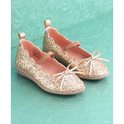 Pine Kids Party Wear Belly Shoes - Golden