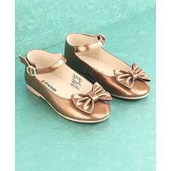 Pine Kids Party Wear Ballerina Bow Applique - Bronze