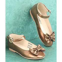 Pine Kids Party Wear Ballerina Bow Applique - Bronze