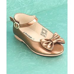 Pine Kids Party Wear Ballerina Bow Applique - Bronze