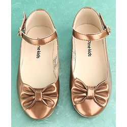 Pine Kids Party Wear Ballerina Bow Applique - Bronze