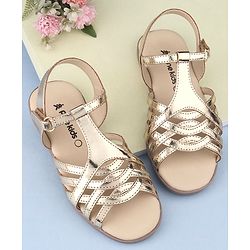 Pine Kids Party Wear Sandals - Golden