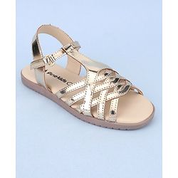 Pine Kids Party Wear Sandals - Golden
