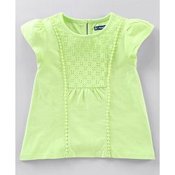 Pine Kids Short Sleeves Schiffli Top - Green