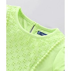 Pine Kids Short Sleeves Schiffli Top - Green
