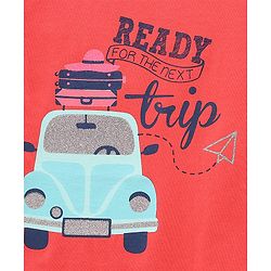 Pine Kids Half Sleeves Biowashed Printed Tee - Paradise Pink