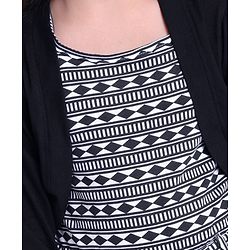 Pine Kids Full Length Printed Bio Washed Jumpsuit - Black