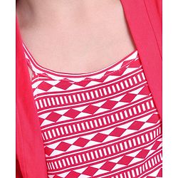 Pine Kids Full Length Printed Bio Washed Jumpsuit - Lychee