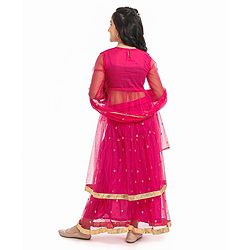 Pine Kids Embroidered Choli Lehenga Set with Dupatta - Pink