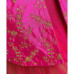 Pine Kids Embroidered Choli Lehenga Set with Dupatta - Pink