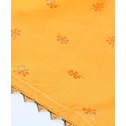 Pine Kids Short Sleeves Sequin Embroidered Choli & Lehenga With Net Duptta - Red Yellow