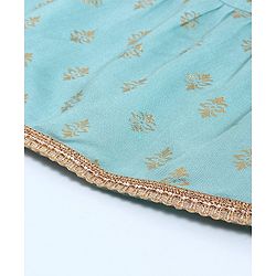 Pine Kids Sequin Choli & Gold Print Sharara with Dupatta - Blue